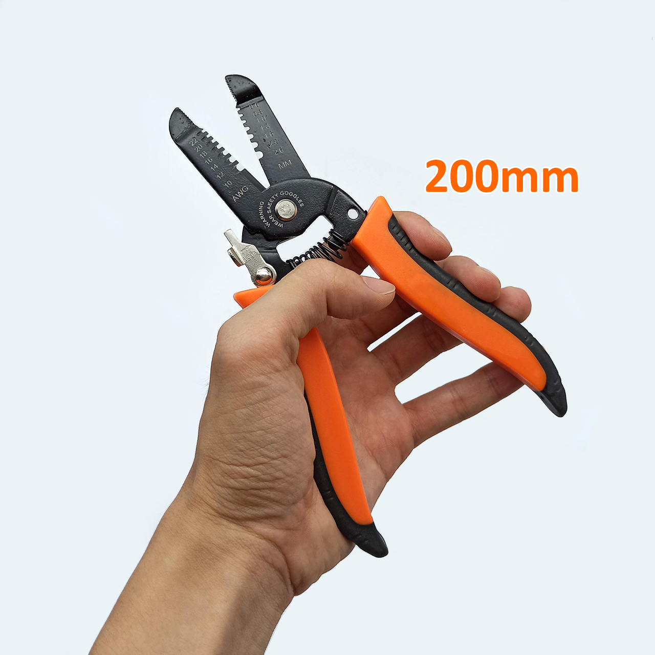 Kìm tuốt cắt tuốt vỏ dây điện lõi ø0.6 - 2.6mm 200mm có khóa an toàn bóp mở