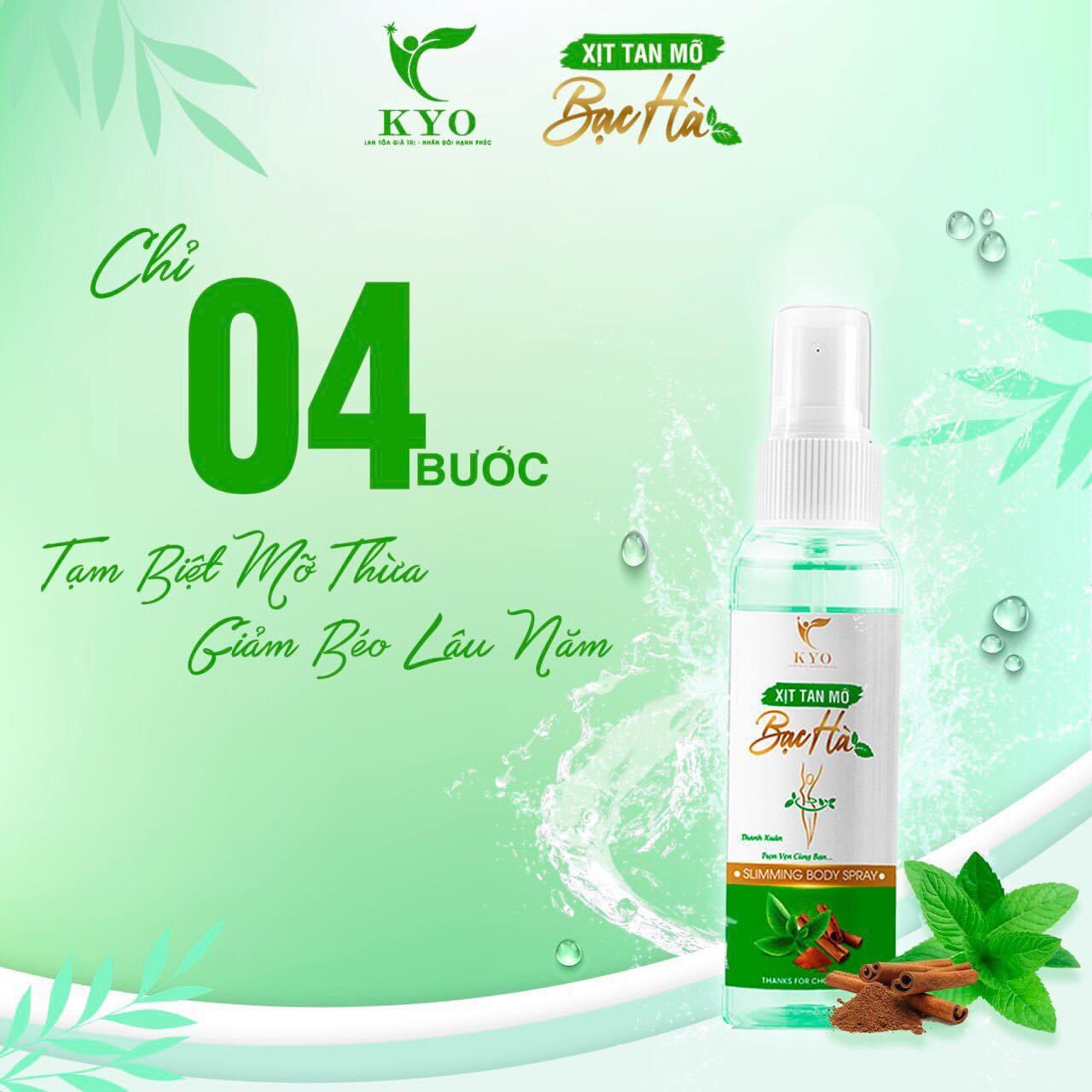 Xịt Tan Mỡ Bạc Hà 100ml giúp đào thải mỡ lấy lại vóc Dáng Chuẩn
