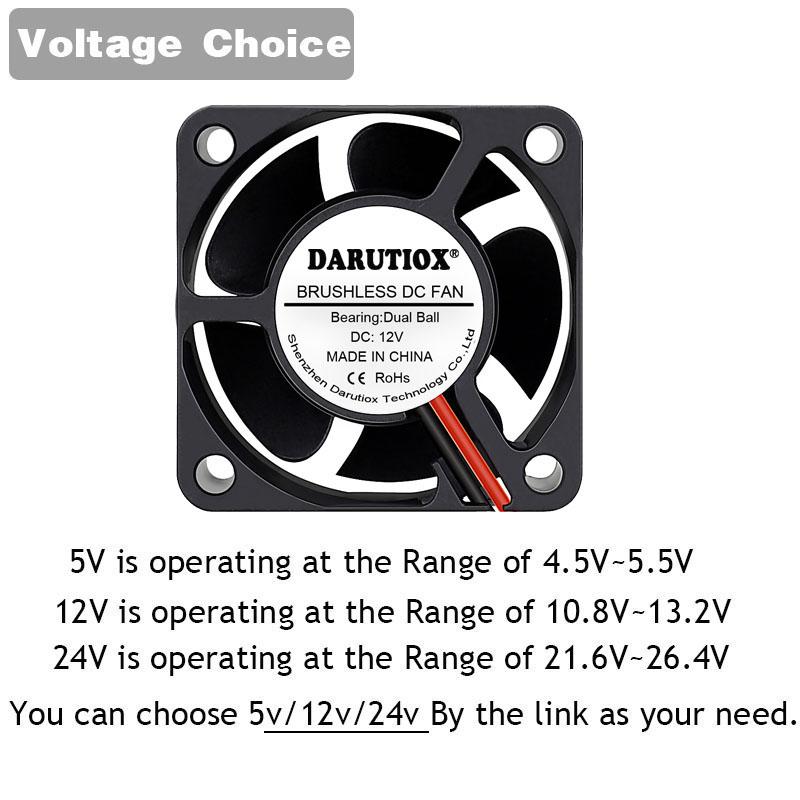 2 miếng Quạt làm mát 40mm 40x40x20mm làm mát 24V 12V 5V 4020 Máy tính Vỏ làm mát 2Pin 3Pin Fank Fan 3D Quạt máy in 3D