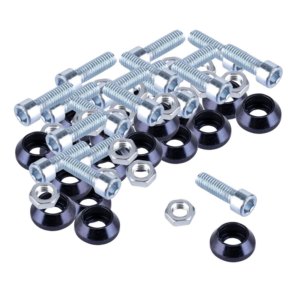 2x License Plate Frame Engine Bay Bumper Fender Screws Kit For Cars Black