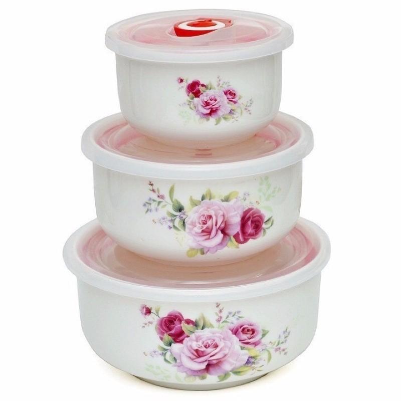 Bộ Bát Sứ Có Nắp Hút Chân Không