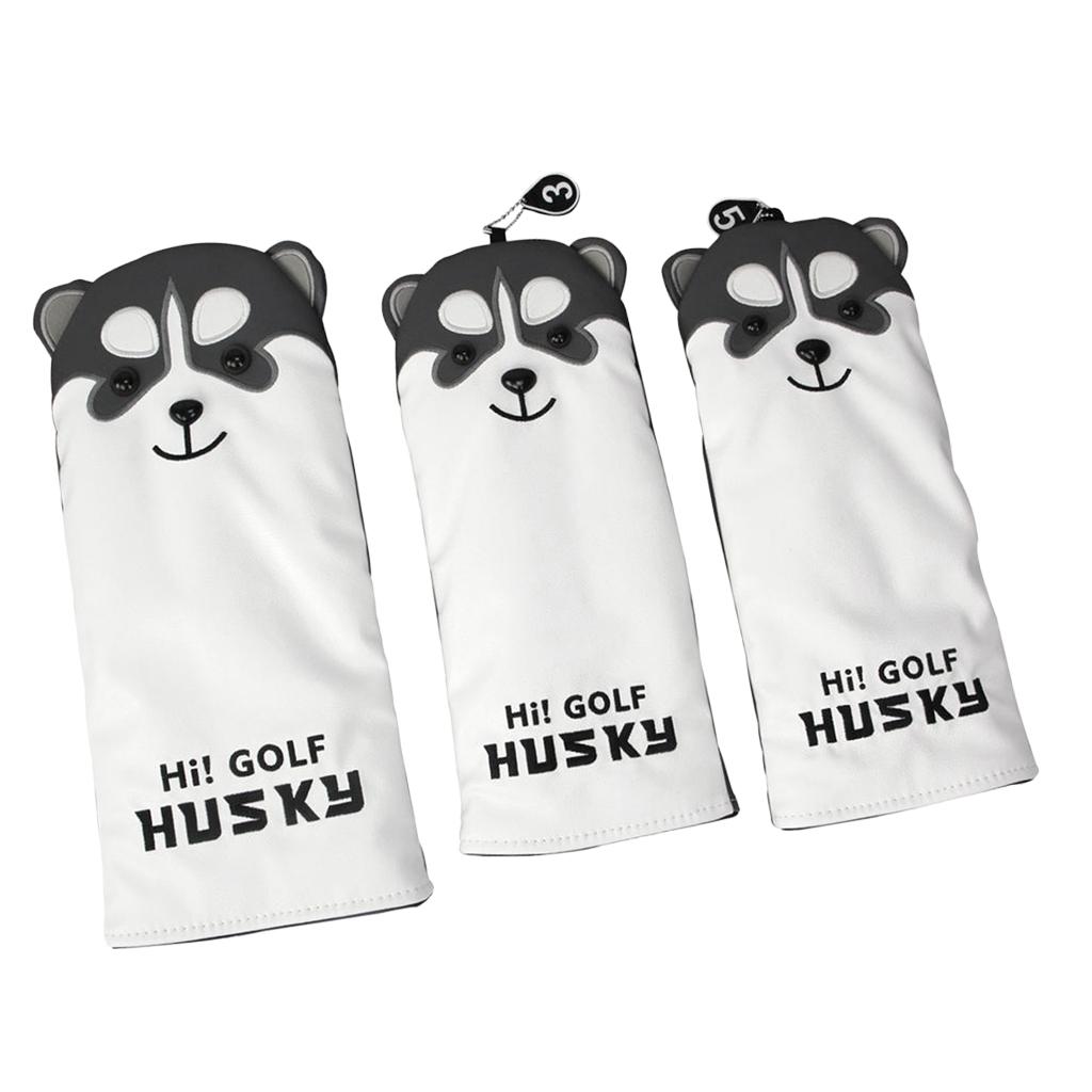 3 Pack Golf Club Headcover, Performance PU Golf Head Cover for Wood Drivers