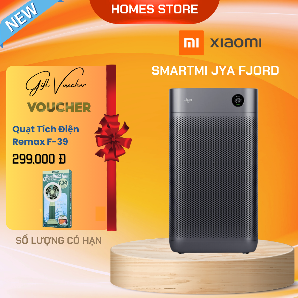 Máy Lọc Không Khí XIAOMI Smartmi Jya Fjord Air Purifier Cảm Ứng Khử UV Kết Nối App Phù Hợp Không Gian 60 m2, Lọc Sạch Tới 99.99% Vi Khuẩn, Công Suất Lọc 450 m3/Giờ - Hàng Chính Hãng