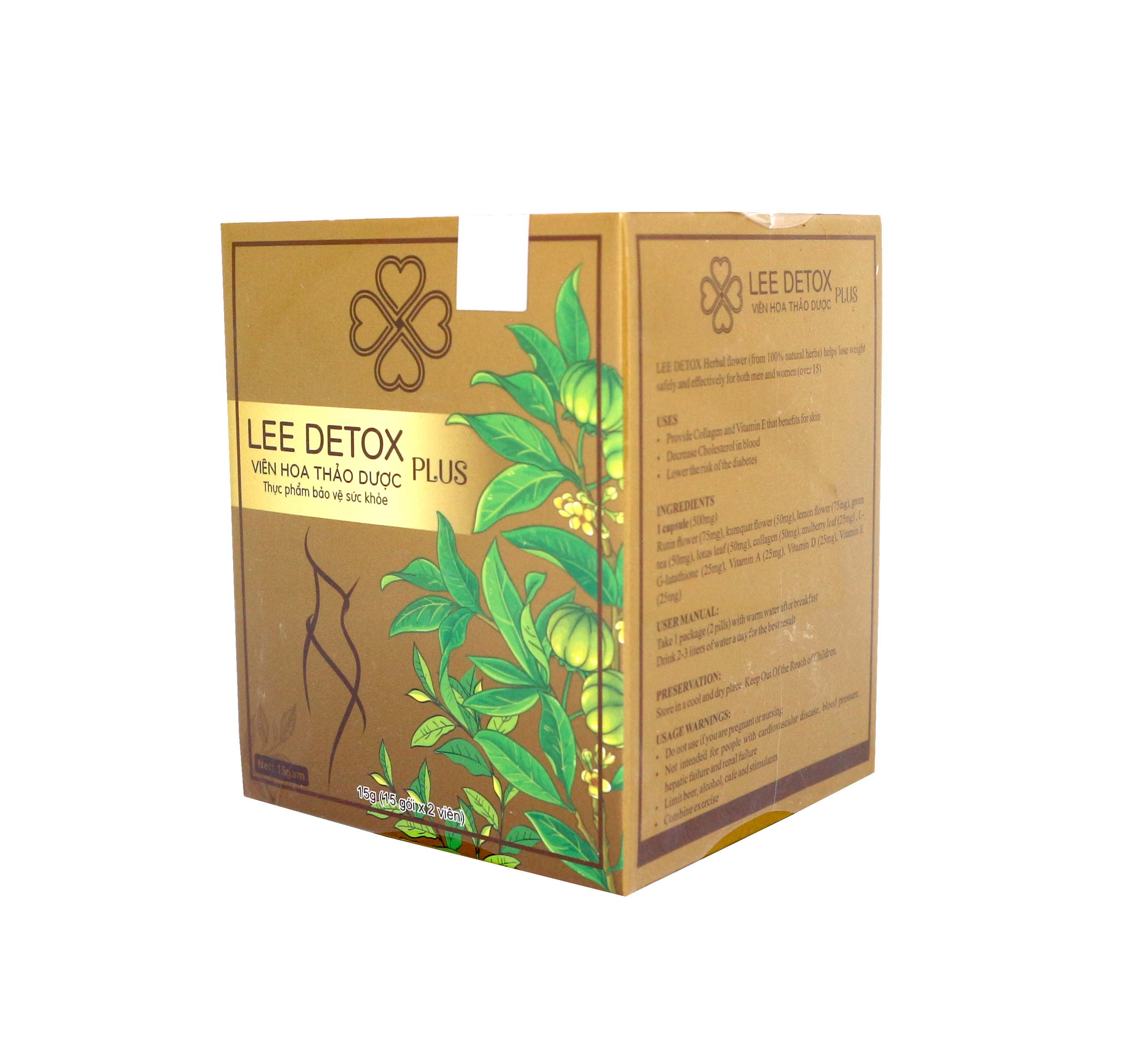 Trà Hoa Thảo Dược Hỗ Trợ Giảm Cân Lee Detox Plus (15 gói x 02 viên)