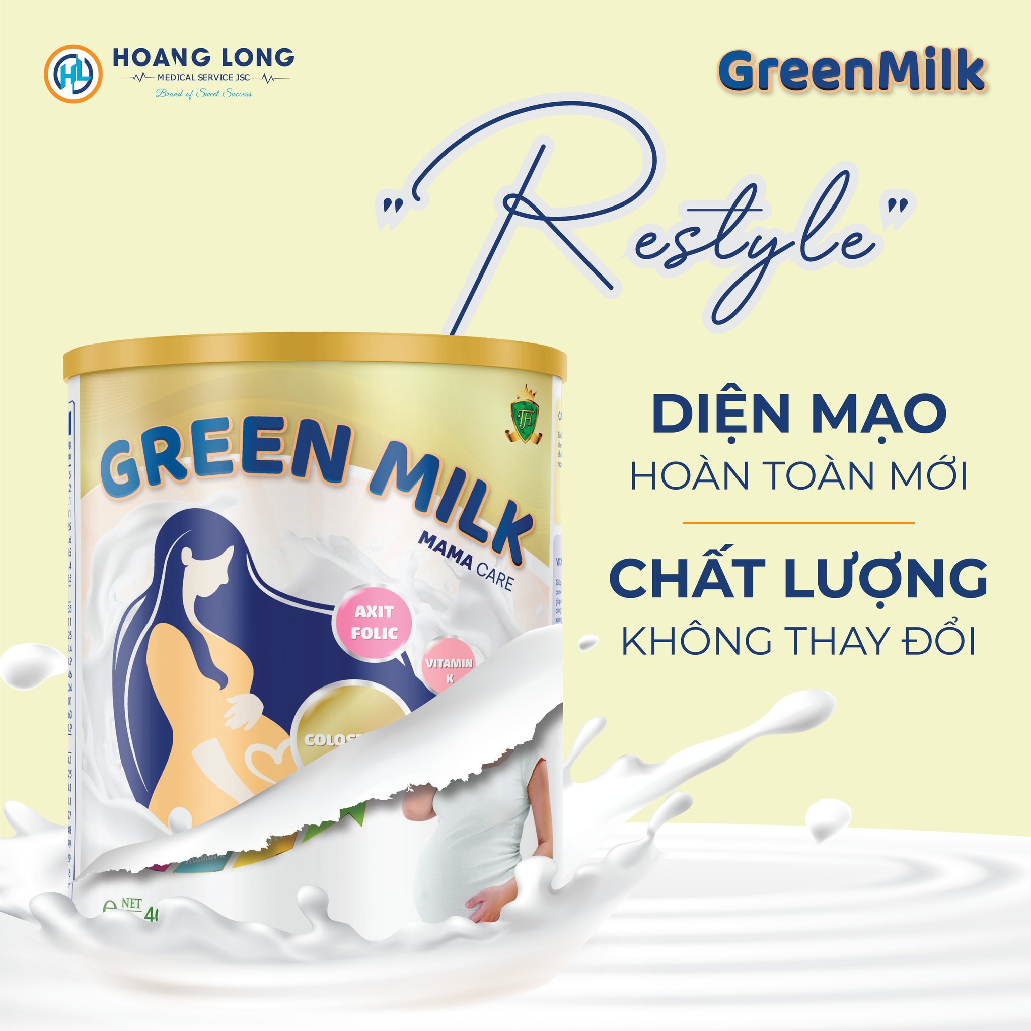 Combo 2 Lon Sữa Non Cho Mẹ Bầu GreenMilk Bổ Sung Canxi Dinh Dưỡng Thai Kỳ (400g)
