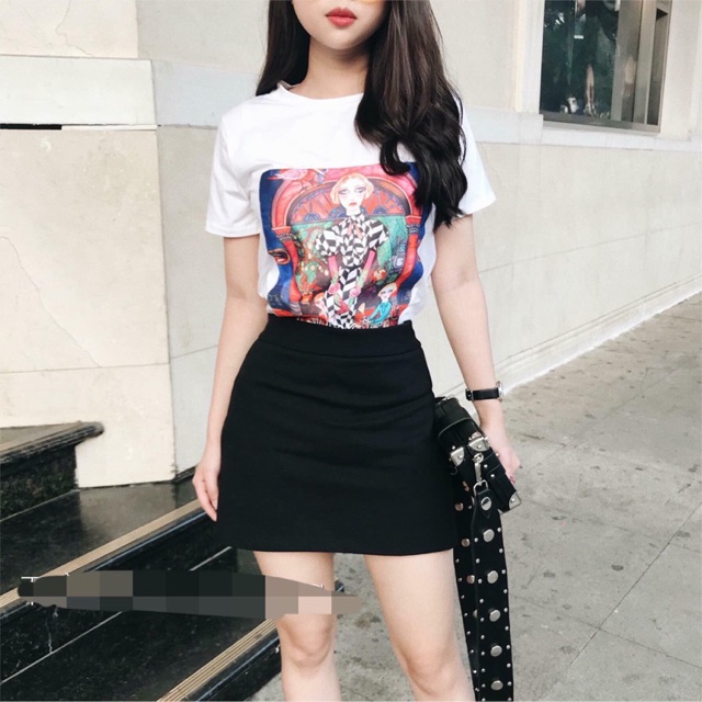 chân váy chữ A trơn xinh xắn có quần  trong thời trang cho nữ