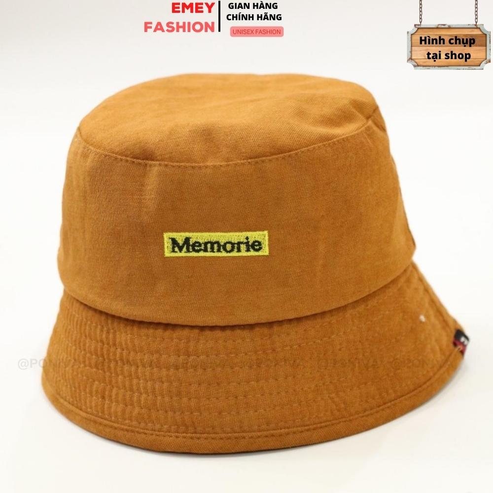 Mũ Bucket Vành Cụp ️ Nón Tai Bèo Thêu Chữ Memorie Chất Nhung Mịn Cao Cấp Form Unisex Hot Trend 2022