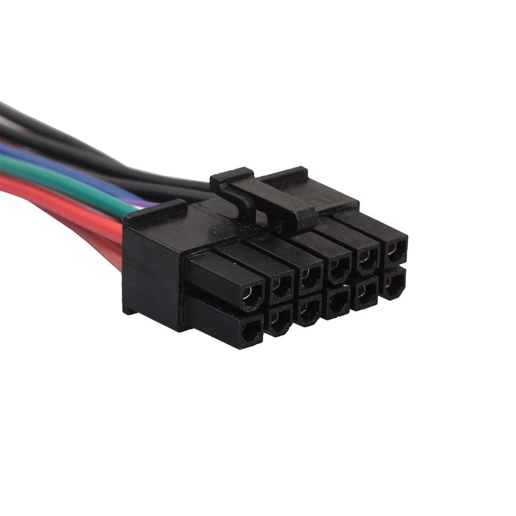 6" ATX 24-Pin Female to 12-Pin Male Converter Adapter Power Supply Cable 18AWG Black Sleeved Cord for Acer Q87H3-AM Q87