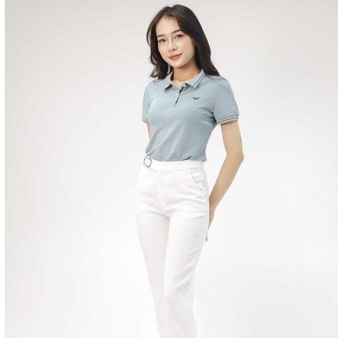 Áo Polo nữ cổ bẻ phối UCO vải cotton cá sấu cao cấp, dáng đẹp, thêu họa tiết màu đỏ, xanh ATS0496 - EMSPO