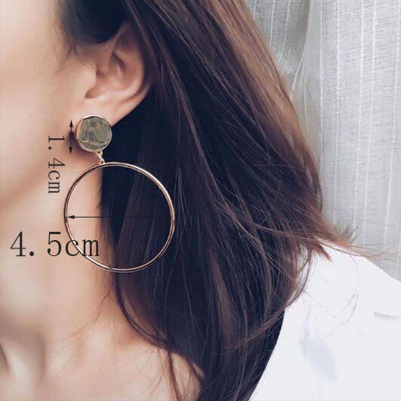 Hoa tai hình vòng tròn lớn hợp kim thời trang cho nữ