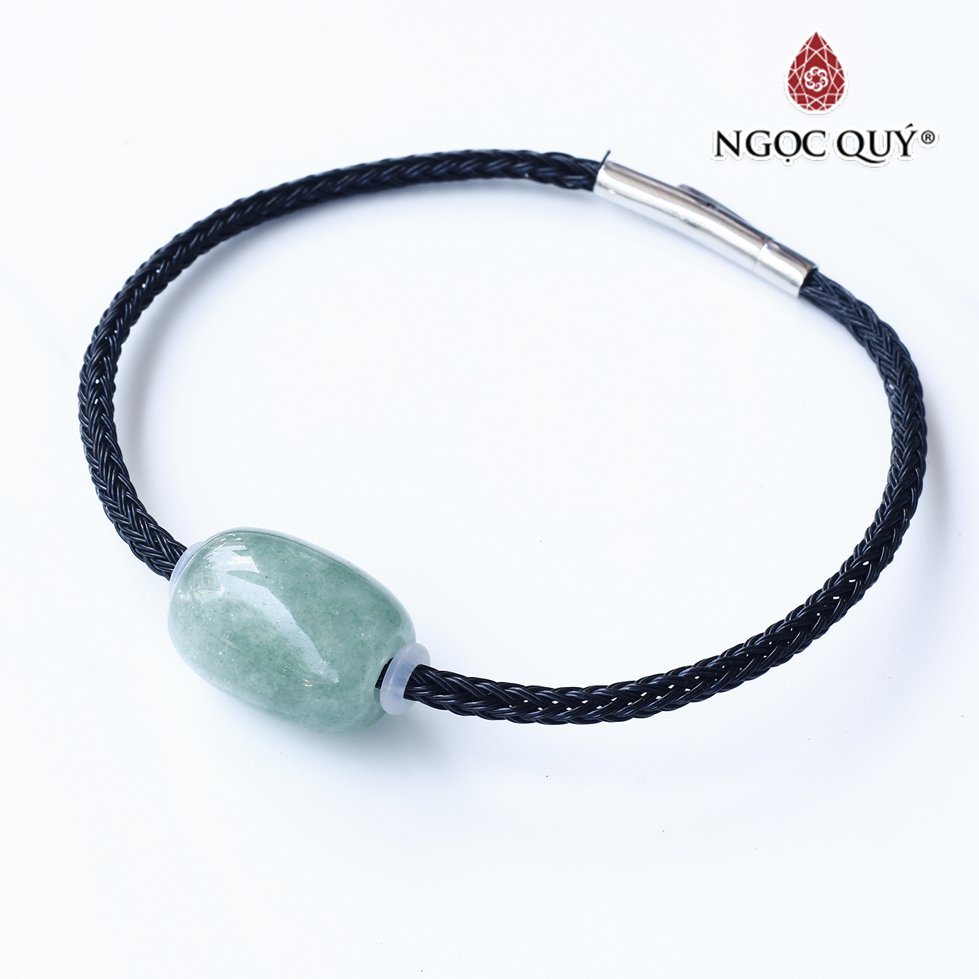 Vòng dây thép đá Thạch anh dâu xanh mệnh hỏa, mộc - Ngọc Quý Gemstones
