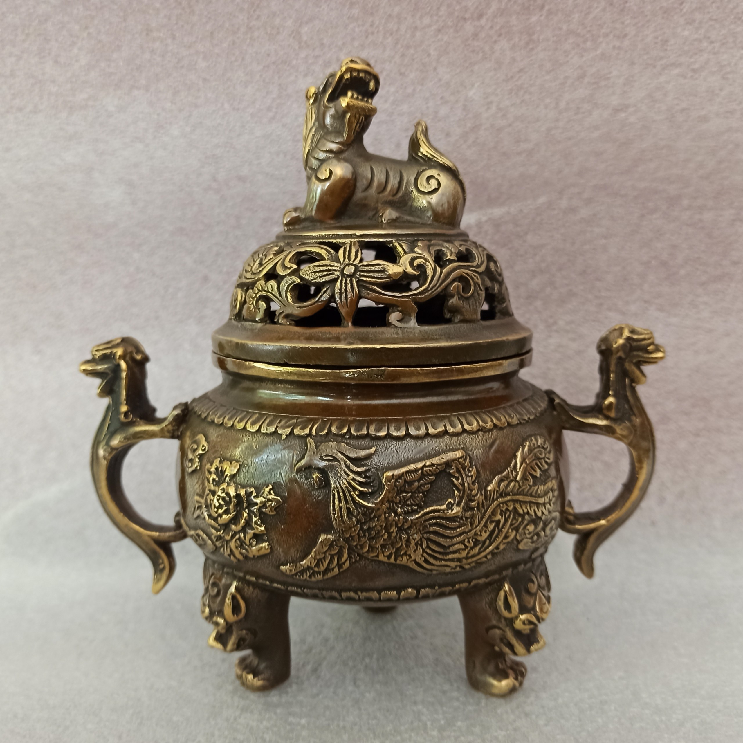 Xông trầm bằng đồng, lư đốt trầm hương bằng đồng, lư trầm dụng cụ đốt trầm-Đồ Đồng Nguyệt Ánh