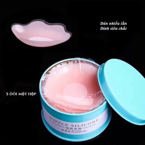 Hộp 5 đôi dán ti silicon EVA dùng nhiều lần dính cực chắc