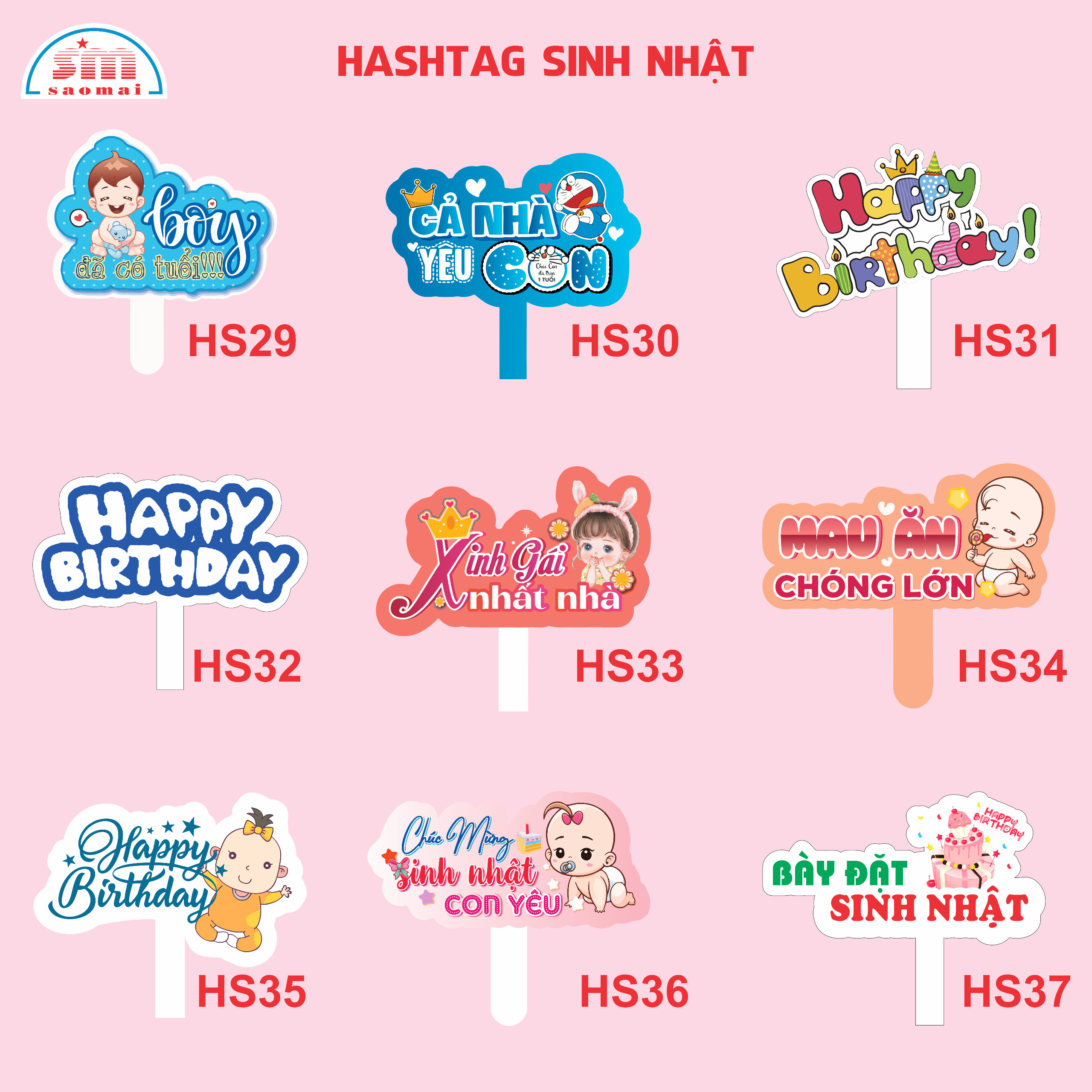 Hashtag cầm tay sinh nhật
