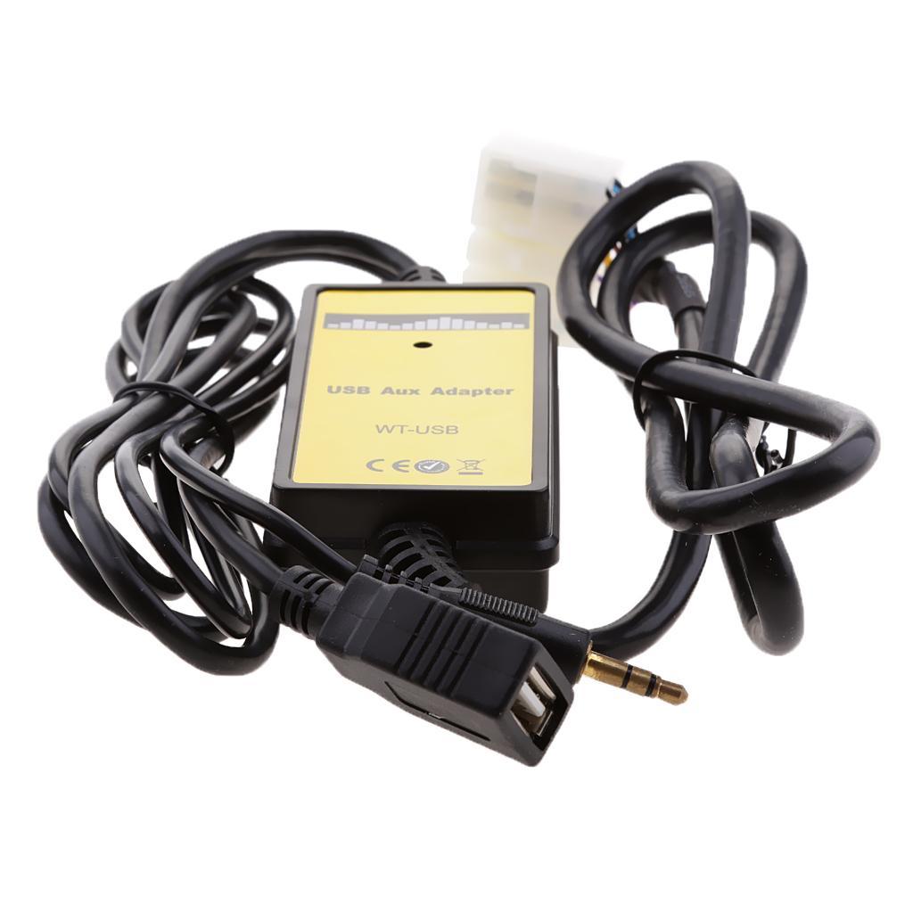 Car USB 3.5mm MP3 Player Interface Adapter AUX Input For