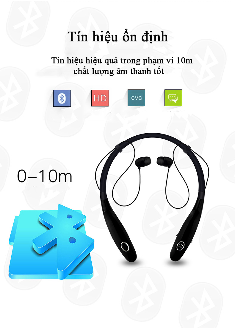 Tai Nghe Đeo Cổ Bluetooth Không Dây HBS900C