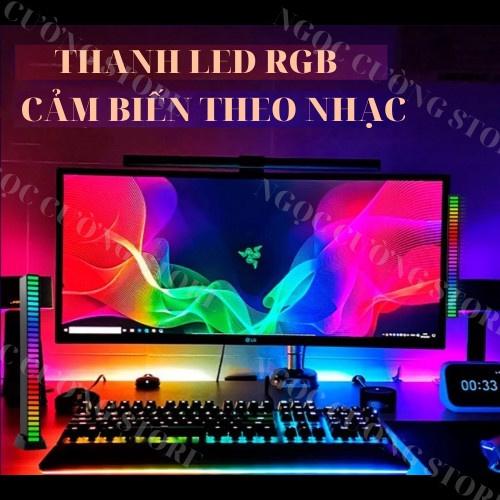 Thanh đèn led rgb nháy theo nhạc,16 TRIỆU MÀU ĐIỀU KHIỂN BẰNG APP TẶNG SẠC, đèn trang trí,decor phòng cảm biến âm thanh