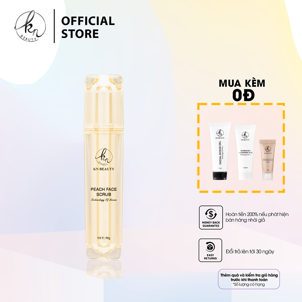 Tẩy Tế Bào Chết Tinh Chất Đào KN Beauty - Peach Face Scrub 50g tặng mẫu thử mini