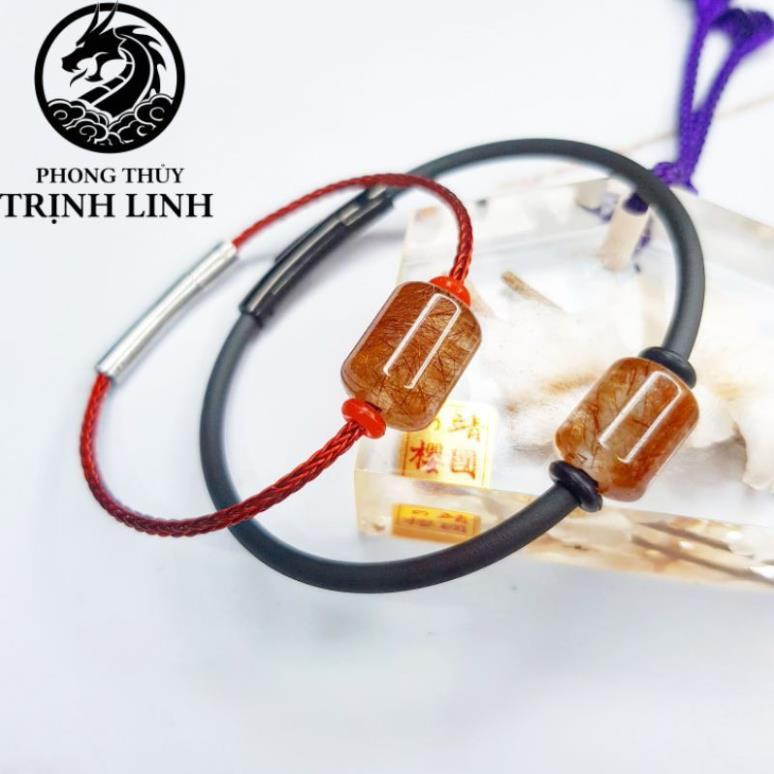 VÒNG TAY LU THỐNG TA T.Ó.C NÂU ĐỎ DÂY THÉP CAO CẤP