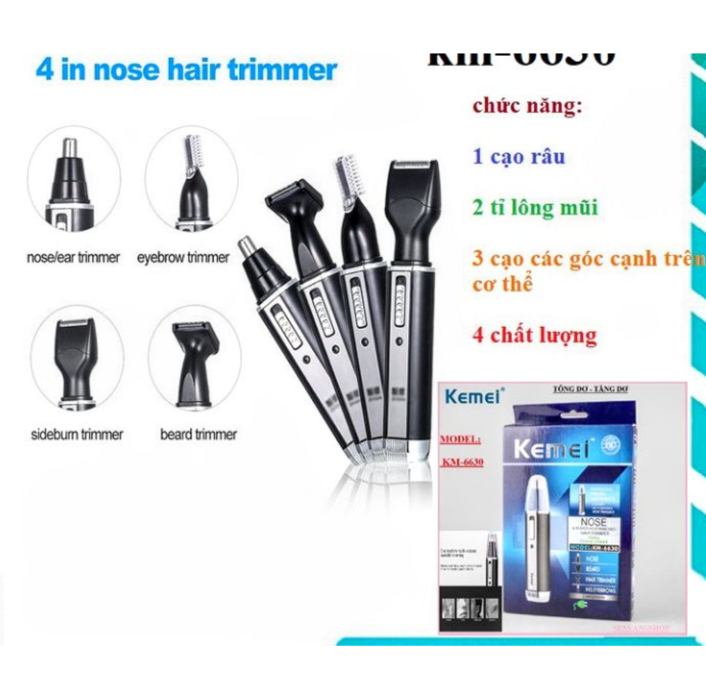 MÁY TÔNG ĐƠ CẮT TÓC KIÊM CẠO RÂU TỈA LÔNG MŨI CẦM TAY ĐA CHỨC NĂNG TIỆN DỤNG MẪU MỚI HÀNG LOẠI TỐT CHUẨN GIÁ RẺ