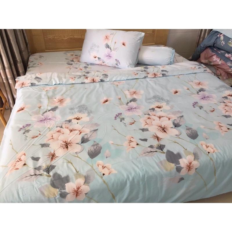 Bộ tencel 2mx2m2 ga gối cao cấp SIÊU MÁT MÈM MỊN ôm dây khoá - nệm 5-27cm