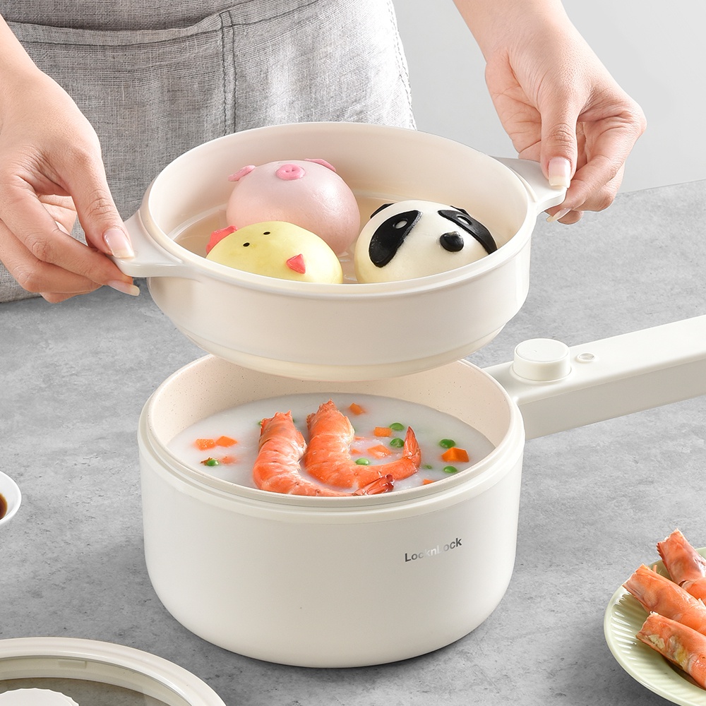 Nồi điện đa năng LocknLock 1.5L EJP436IVY Electric Multi Pot - Hàng chính hãng, chống dính có tay cầm - JoyMall