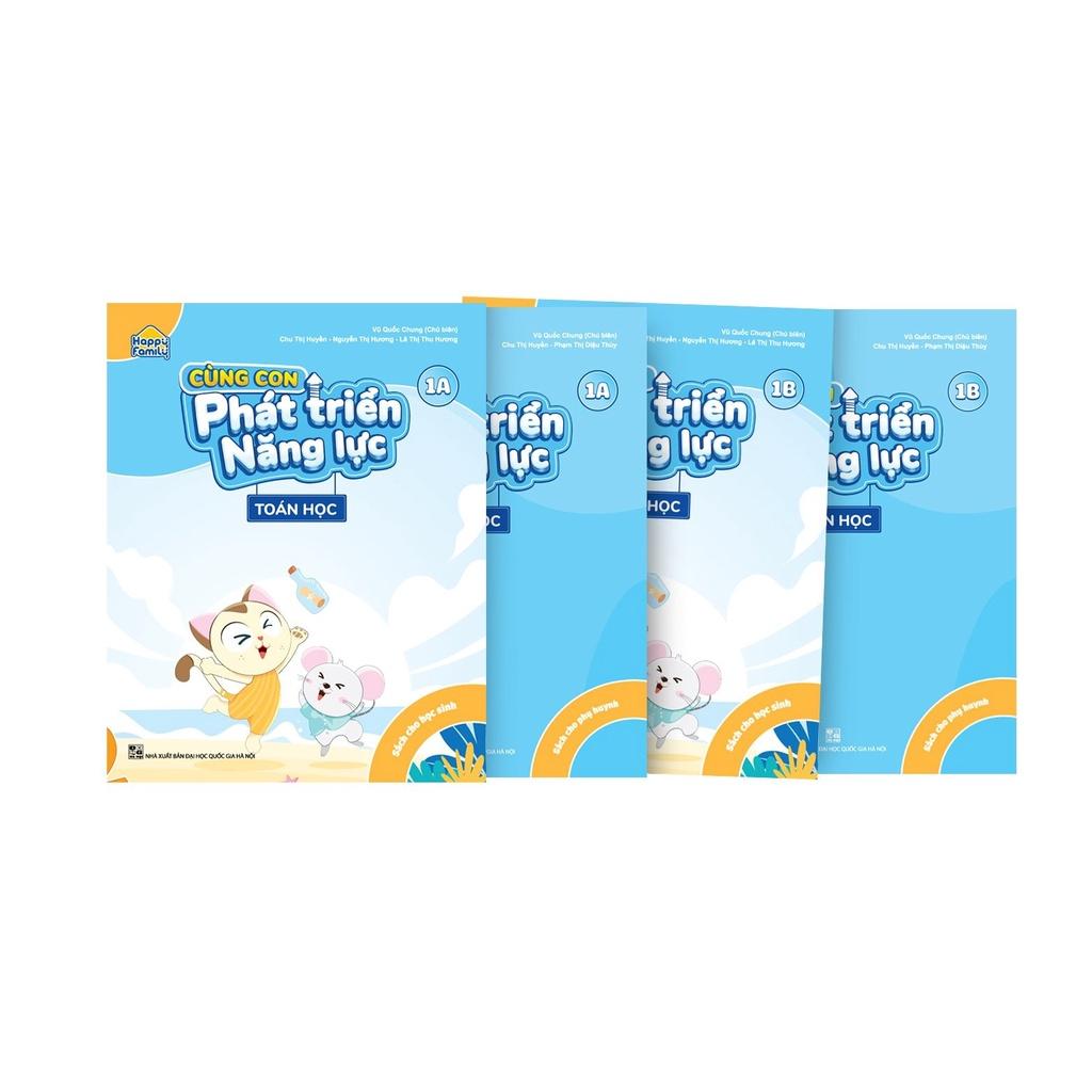 Sách - Bộ 4 cuốn Happy Family: Cùng con phát triển năng lực Toán học 1