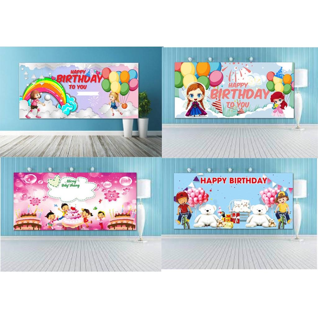 Banner sinh nhật, băng rôn trang trí tiệc, happy birday, bảng trang trí sinh nhật nhiều mẫu