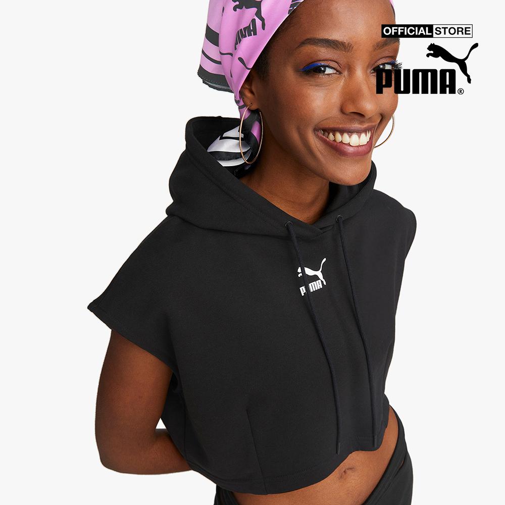 PUMA - Áo hoodie nữ sát nách Dare To Hooded Cropped Vest 535624-01-L