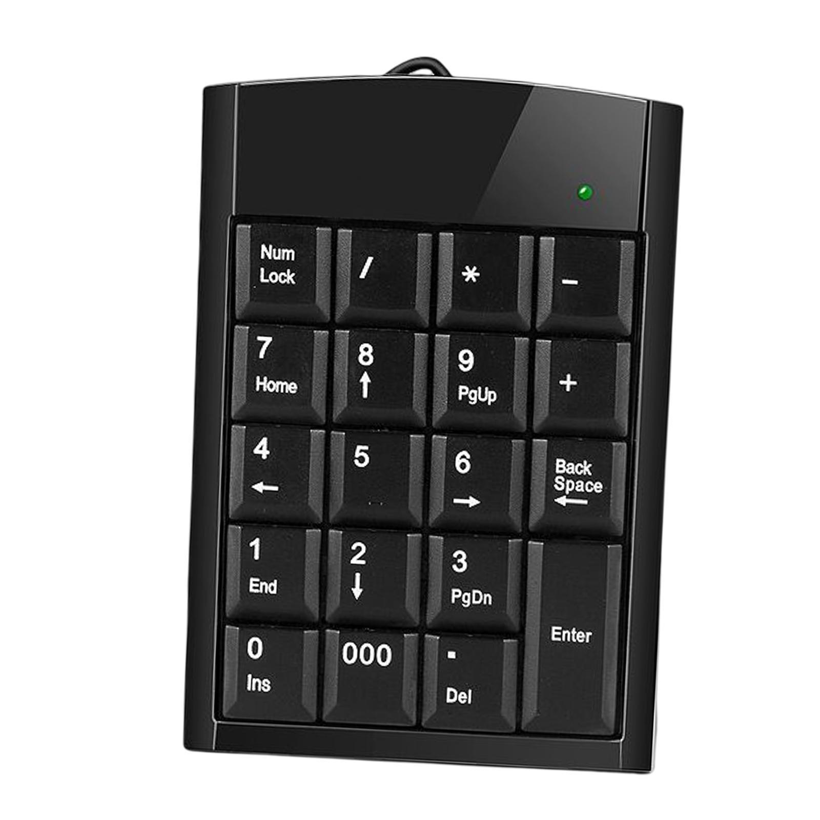 USB Wired Number Pad 19 Key Comfortable for PC Accounting Teller