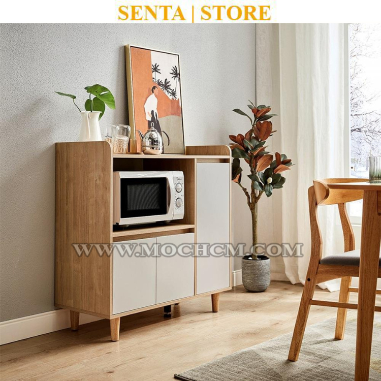 Tủ nhà bếp, Tủ Buffet đựng gia vị lò vi sóng gỗ công nghiệp đa năng hiện đại MOC049