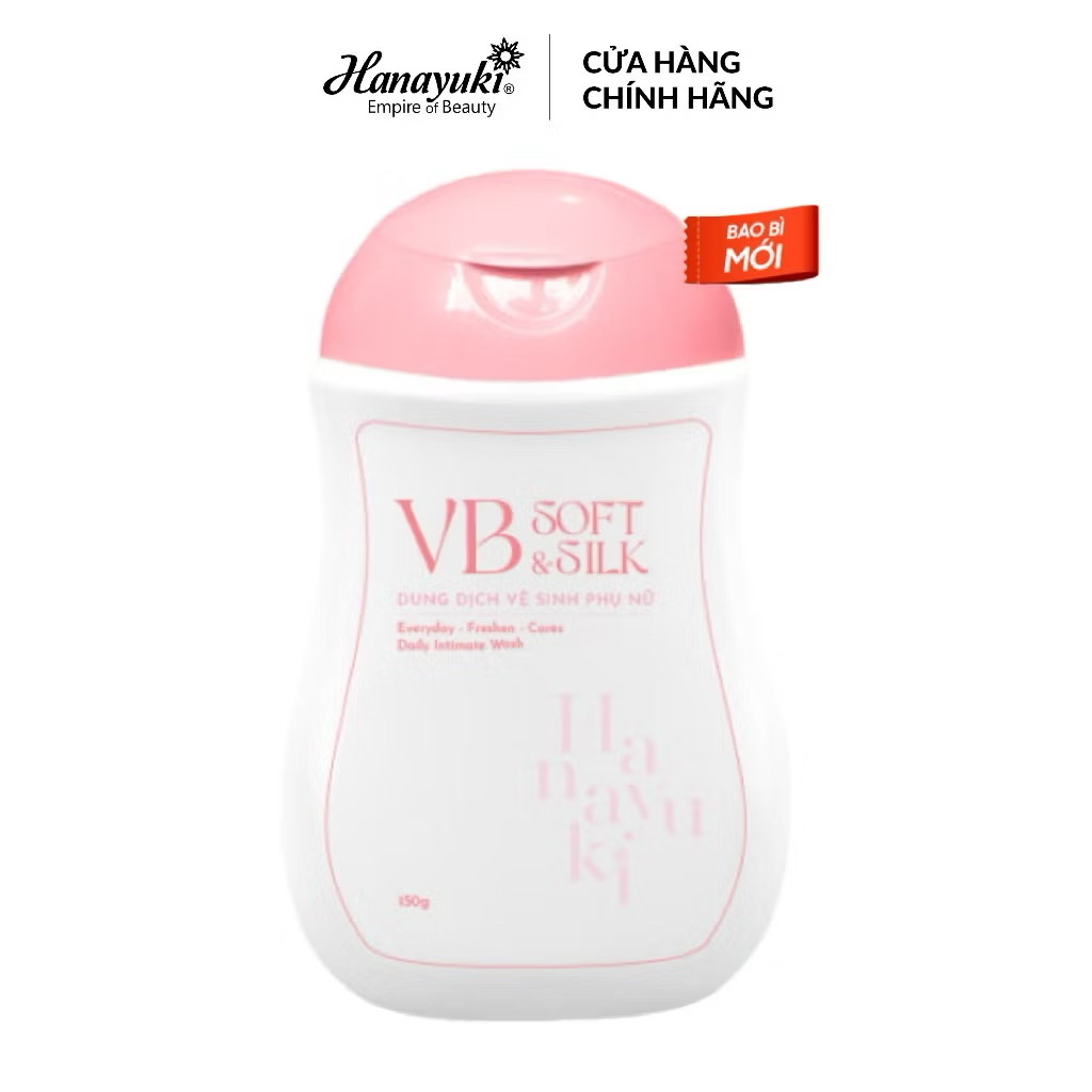 Dung dịch vệ sinh Phụ Nữ Hanayuki màu hồng VB Soft Silk - ddvs Hana phiên bản mới