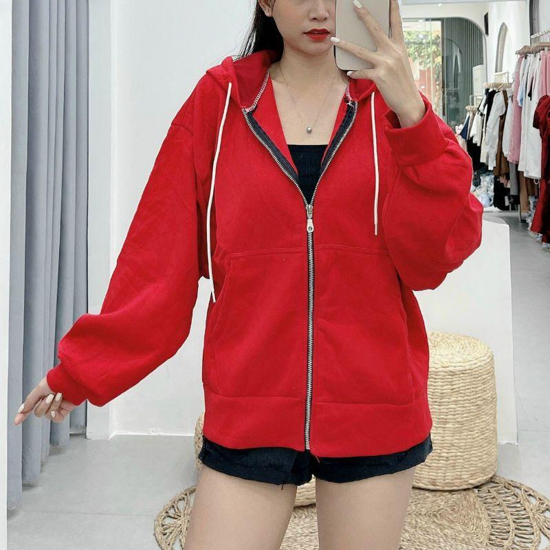 Áo Khoác nỉ Chống nắng Cho Nữ Form Rộng có dây kéo Unisex SIÊU ĐẸP
