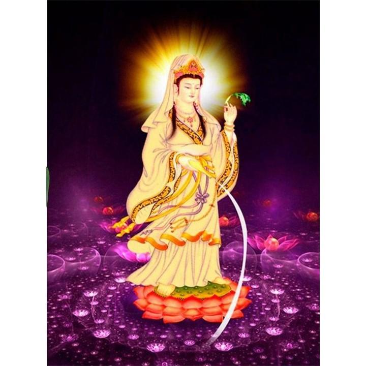 Tranh thêu phật bà quan âm LV3427 - 50 x 75 cm - chưa thêu