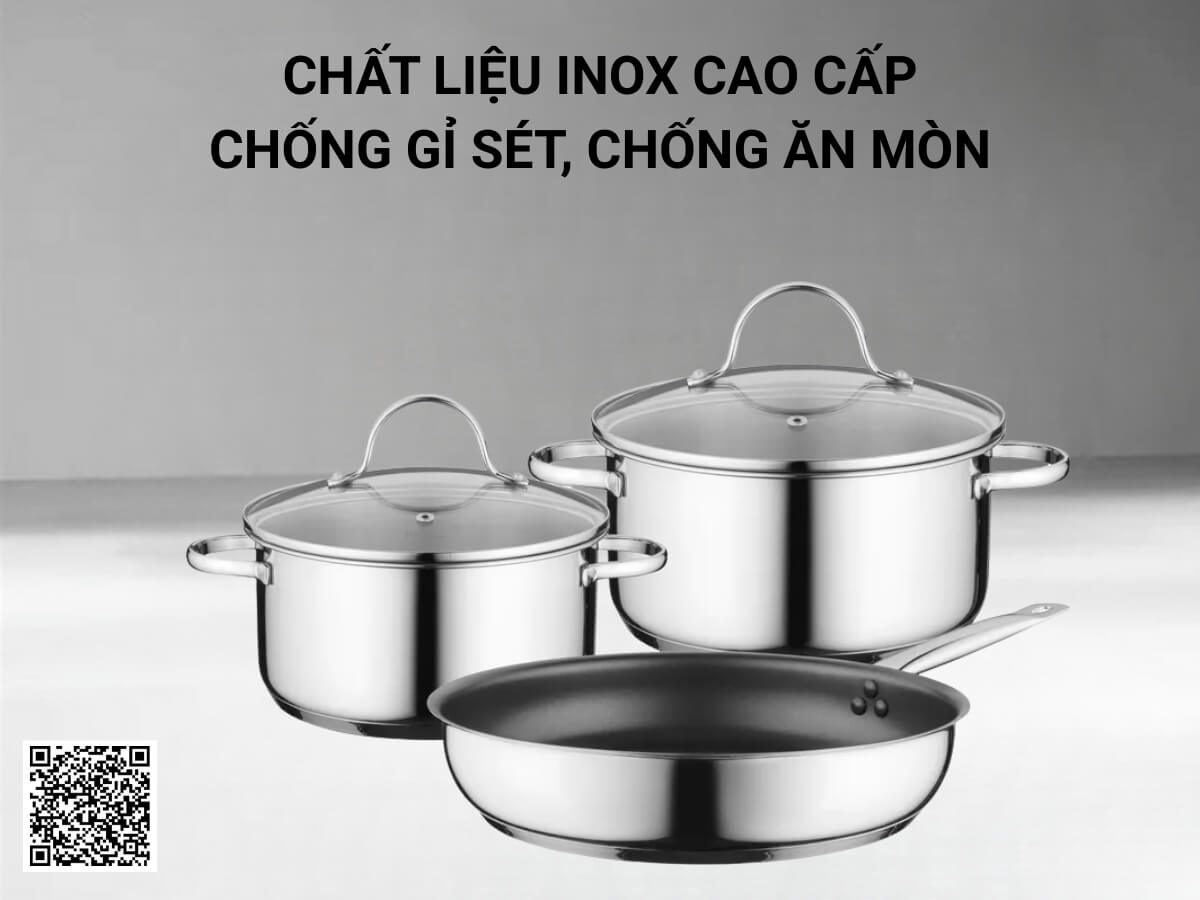 Bộ nồi inox Bosch HEZ9SE030 3 món