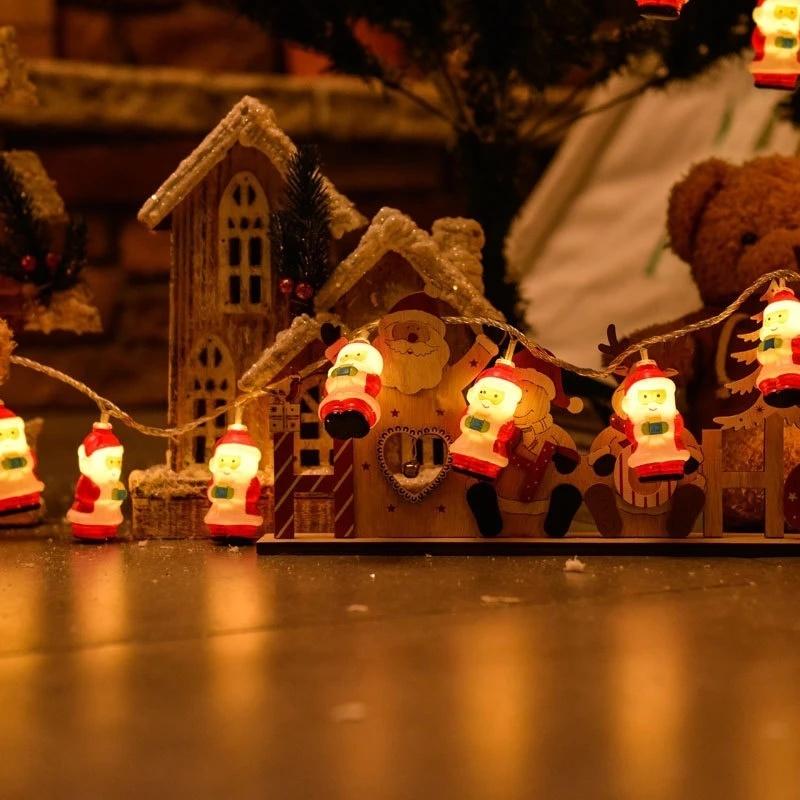 Dây đèn LED 10/20 bóng hình ông già Noel trang trí Giáng Sinh