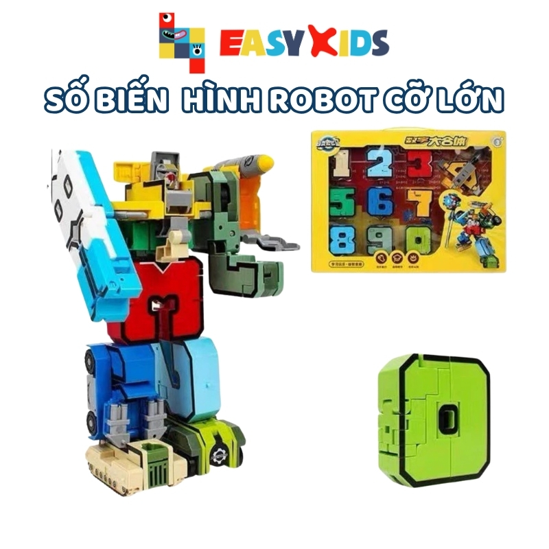 Đồ Chơi Lắp Ráp Số Biến Hình Robot, Bộ Số Robot Biến Hình Loại To
