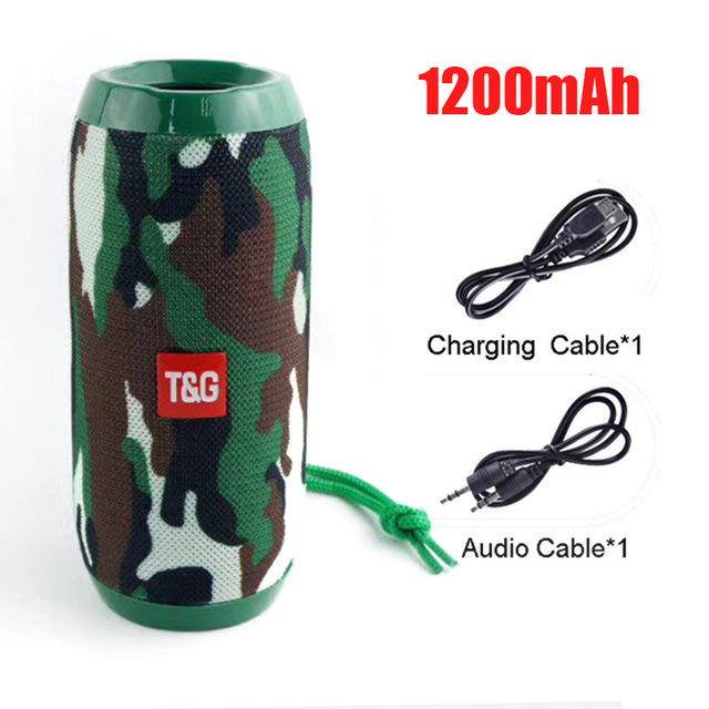 Loa Di Động Không Dây Bluetooth Tương Thích Cột Chống Nước Ngoài Trời USB AUX TF FM Radio Loa Siêu Trầm Loa caixa de som Color: blue 1200mAh