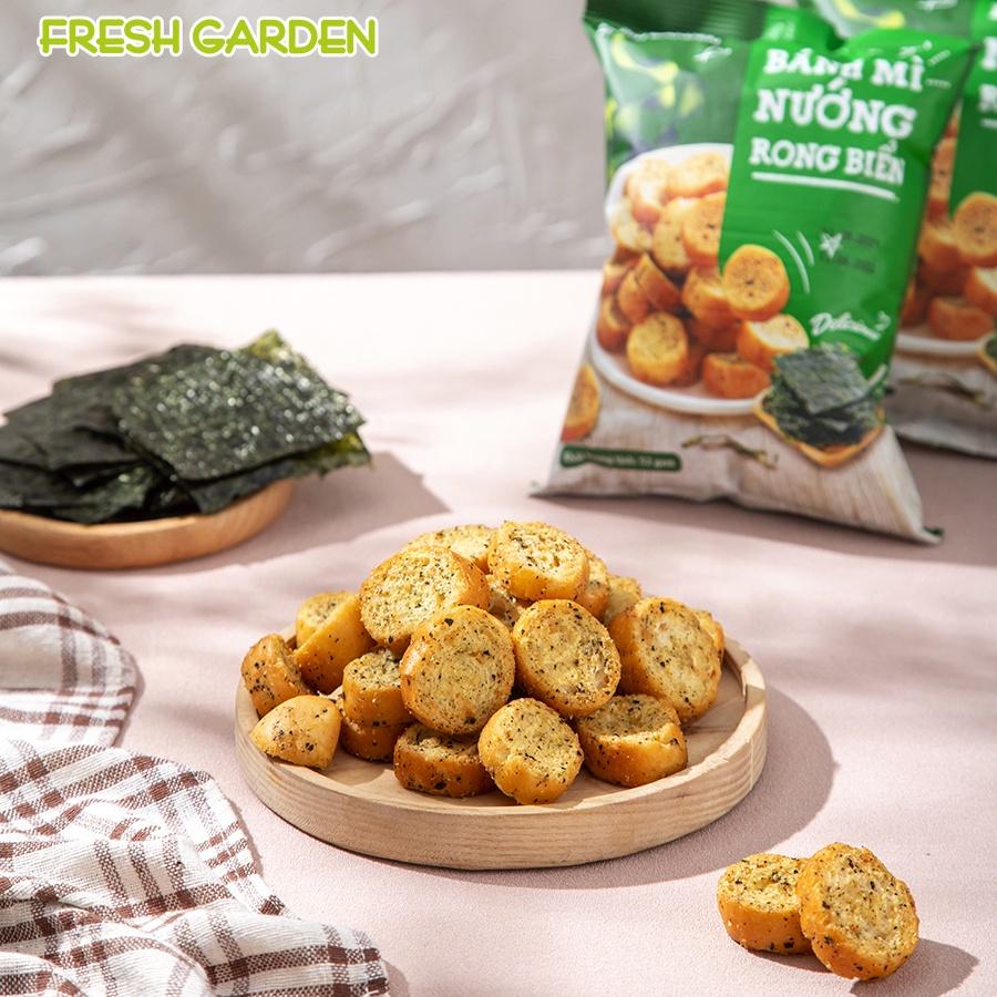 Set 6 Gói Snack Bánh Mì Nướng Rong Biển FRESHGARDEN Siêu Ngon Giòn Rụm Dinh Dưỡng Gói 52g