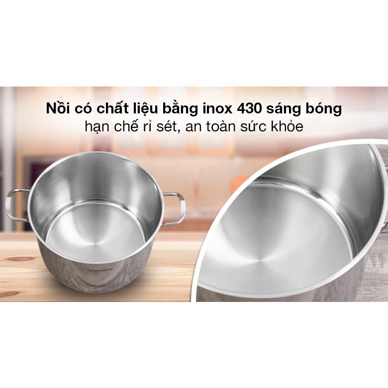 Nồi luộc gà, nồi Sunhouse inox đáy 3 lớp đường kính 28cm/30cm cao cấp dùng được mọi loại bếp