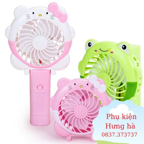 Quạt Tích Điện Mini Cầm Tay Hoạt Hình Không đèn