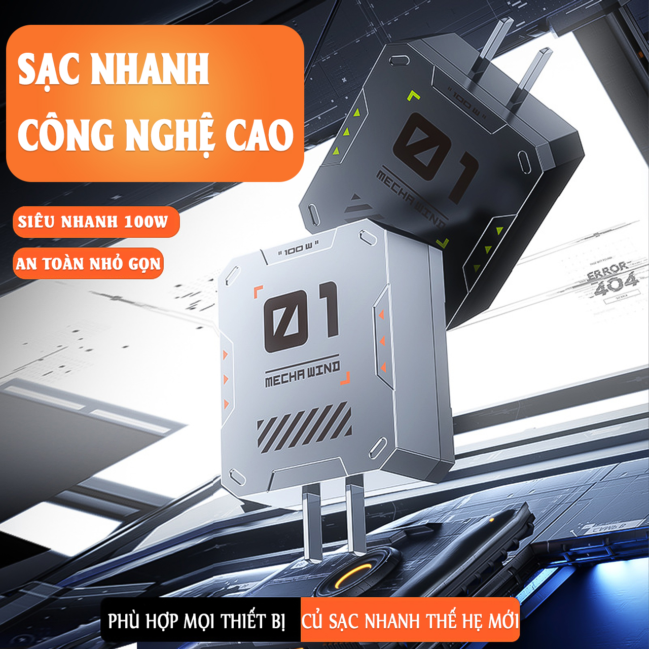 Dock sạc nhanh 6A Vinetteam Hỗ Trợ Sạc Nhanh 100W trong Hộp Kim Loại Cao Cấp - Hàng chính hãng