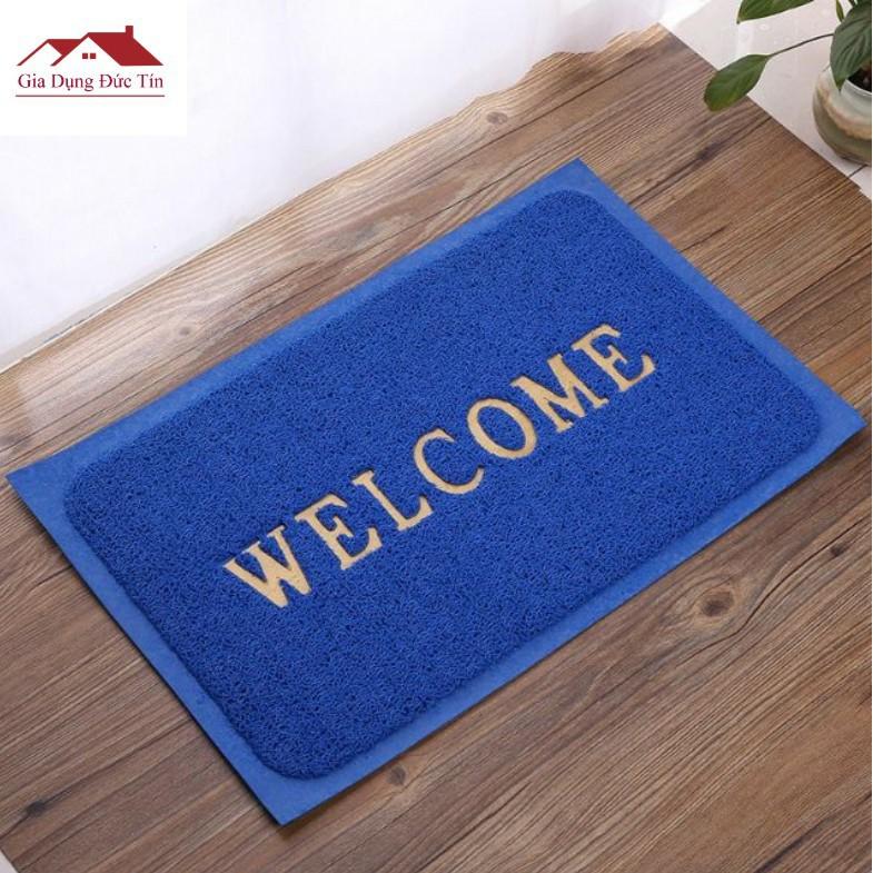 Thảm Welcome nhựa rối lau chùi chân, chống thấm, chống trượt 60 x 40 cm đặt trước cửa ra vào, phòng tắm sang trọng...