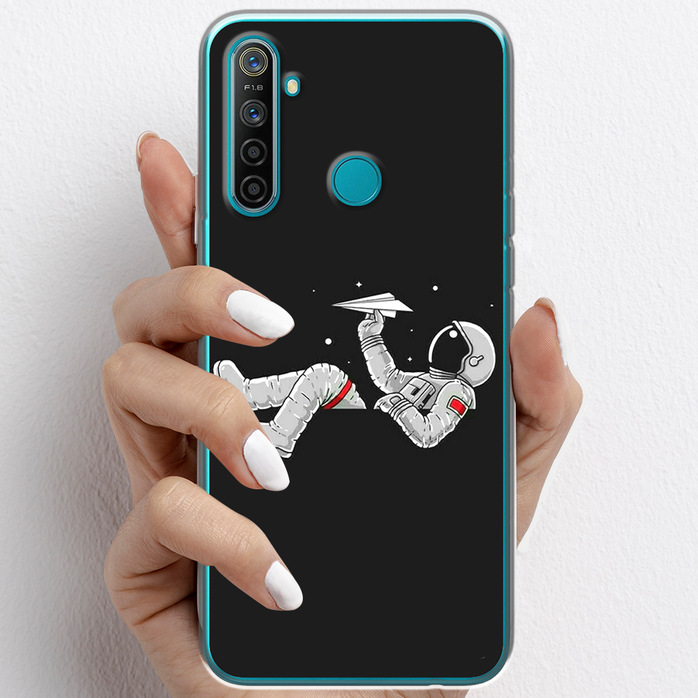 Ốp lưng cho Realme 5 Pro nhựa TPU mẫu Phi hành gia