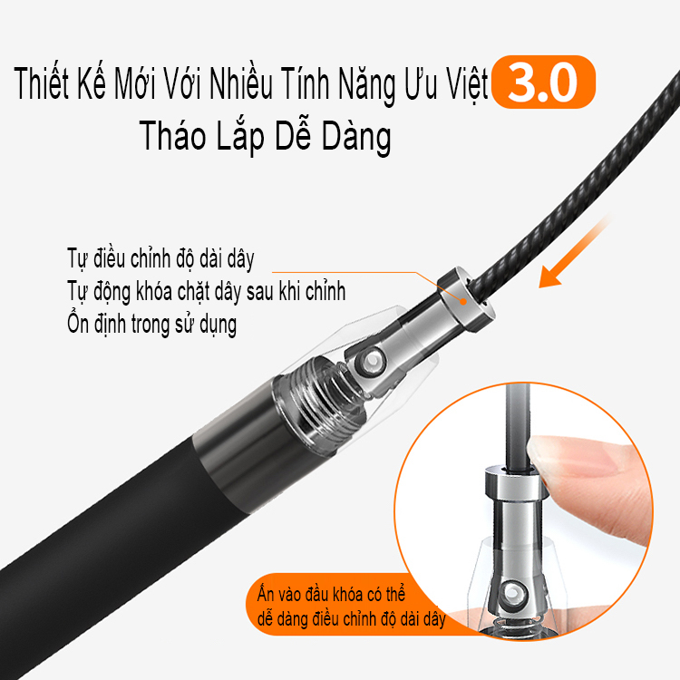 Dây Nhảy Tập Gym,Thể Dục FED-XM0105 Chất Liệu Lõi Thép Bọc PVC Cao Cấp