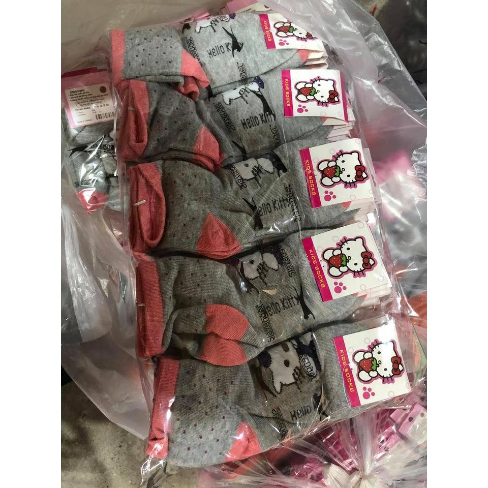 LỐ 10 ĐÔI TẤT KITTY CHO BÉ CHẤT DÀY ĐẸP