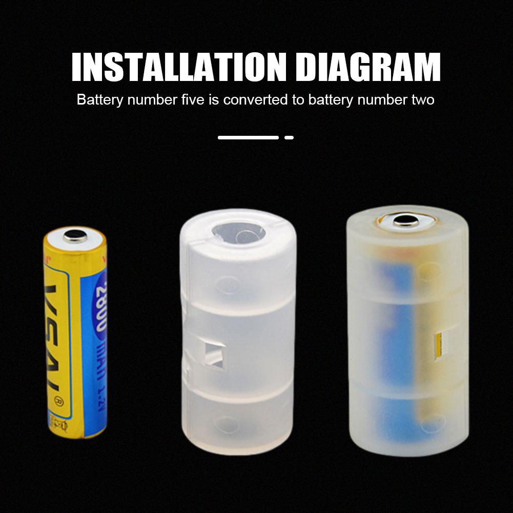 2/4 CÁI LR06 AA sang C LR14 Kích thước Hộp lưu trữ pin trong suốt Hộp đựng bộ chuyển đổi pin AA sang C Bộ chuyển đổi Switcher 5 * 2.6cm Màu sắc: 4 Cái