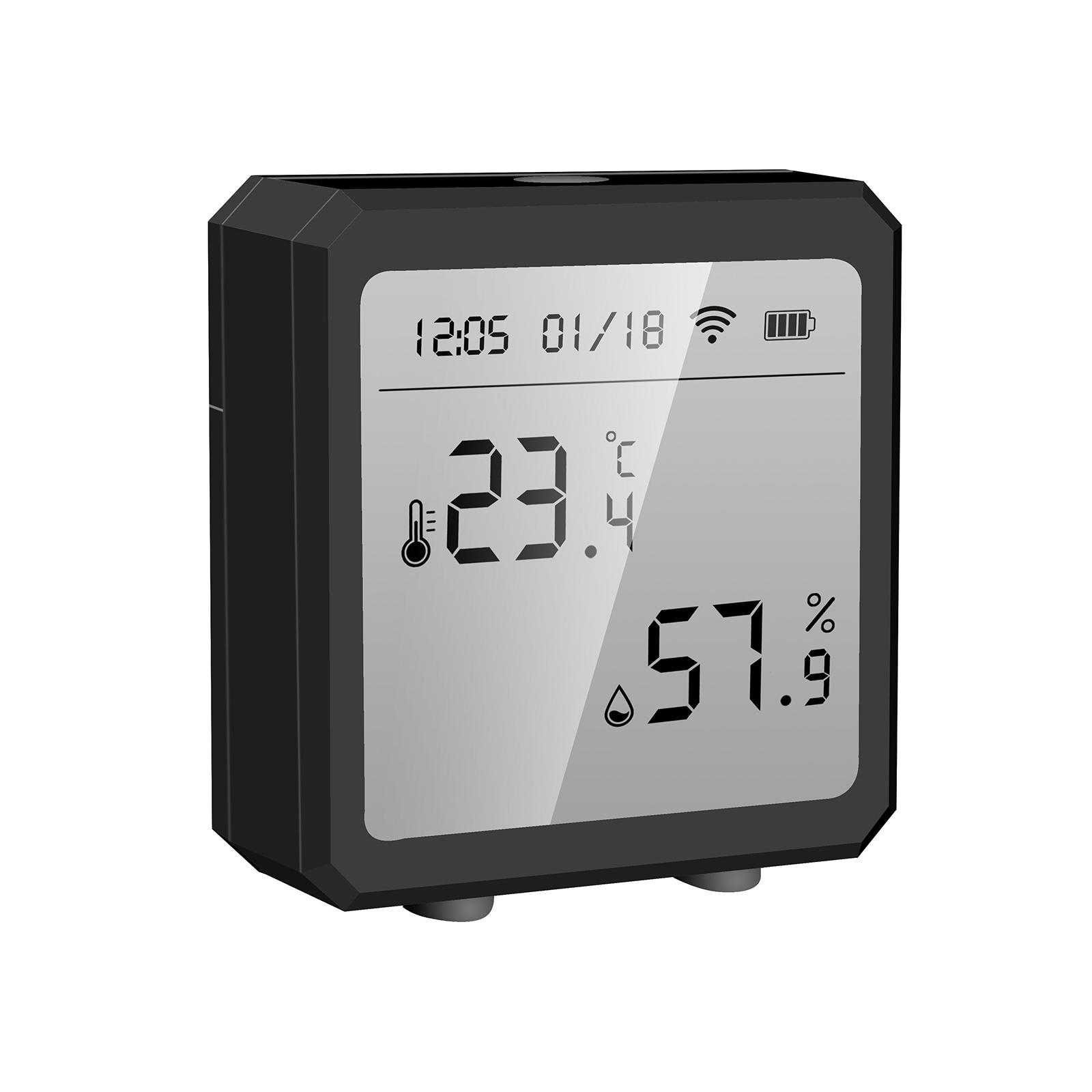 Tuya Smart WiFi Temperature Humidity Sensor Indoor Hygrometer Thermometer APP Remote Control with LCD Screen T&H Sensor ℃/℉ Switchable Compatible with Alexa Google Home