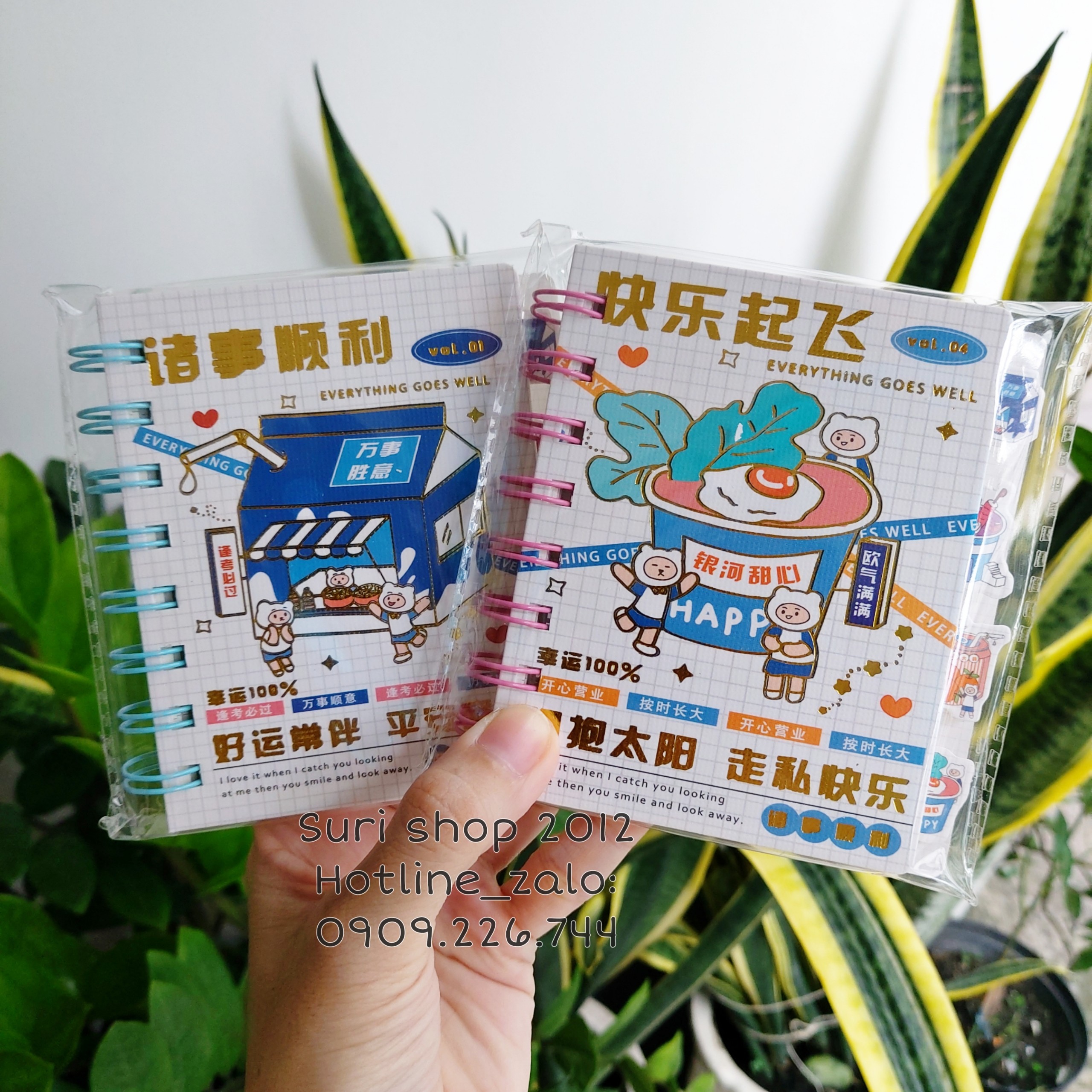 Sổ Tay Lò Xo A7 Bìa Cứng In Họa Tiết Dễ Thương