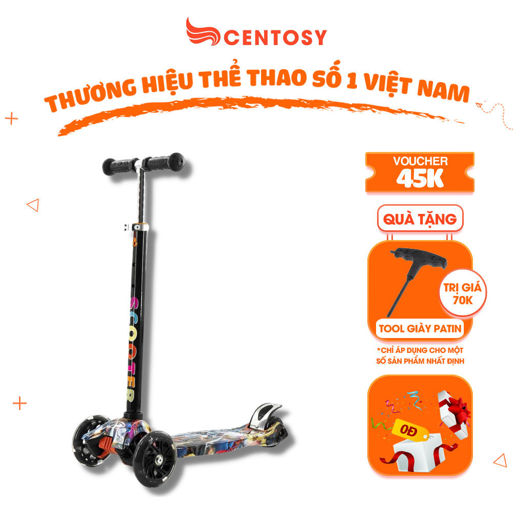 Xe Scooter Trẻ Em Cao Cấp Centosy 036ZM - In Hình Bắt Mắt, Có Đèn Nhấp Nháy